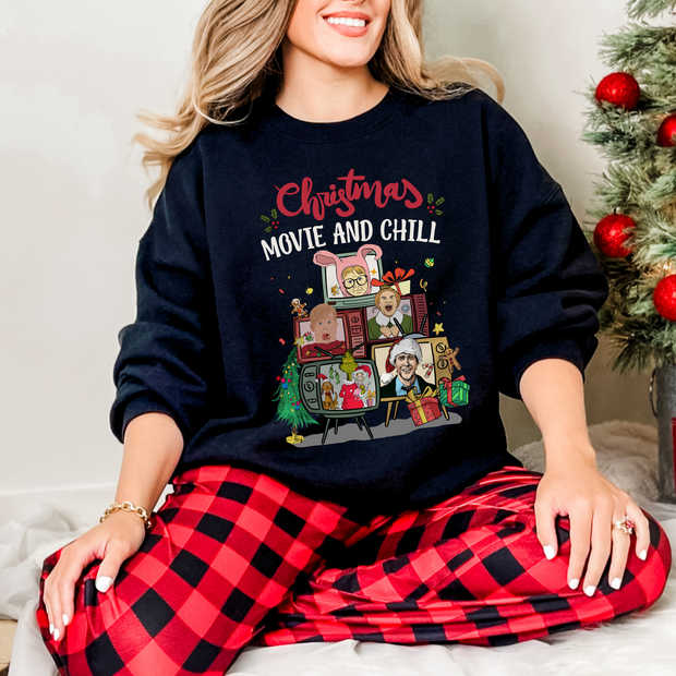 'Christmas Movies & Chill' Christmas Movie Favourites Jumper