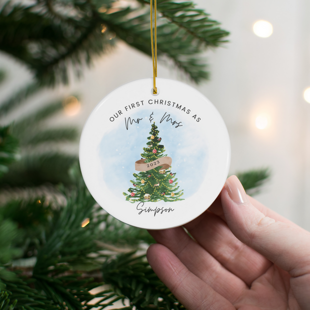 Personalised First Christmas as Mr & Mrs Decoration