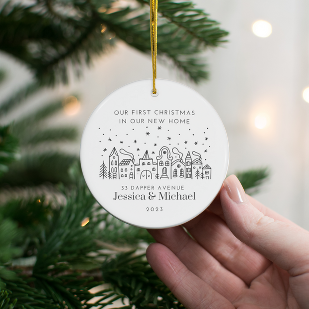 Personalised 'Our First Christmas In Our New Home' Decoration