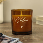 Personalised Vanilla Amber Glass Candle Jar