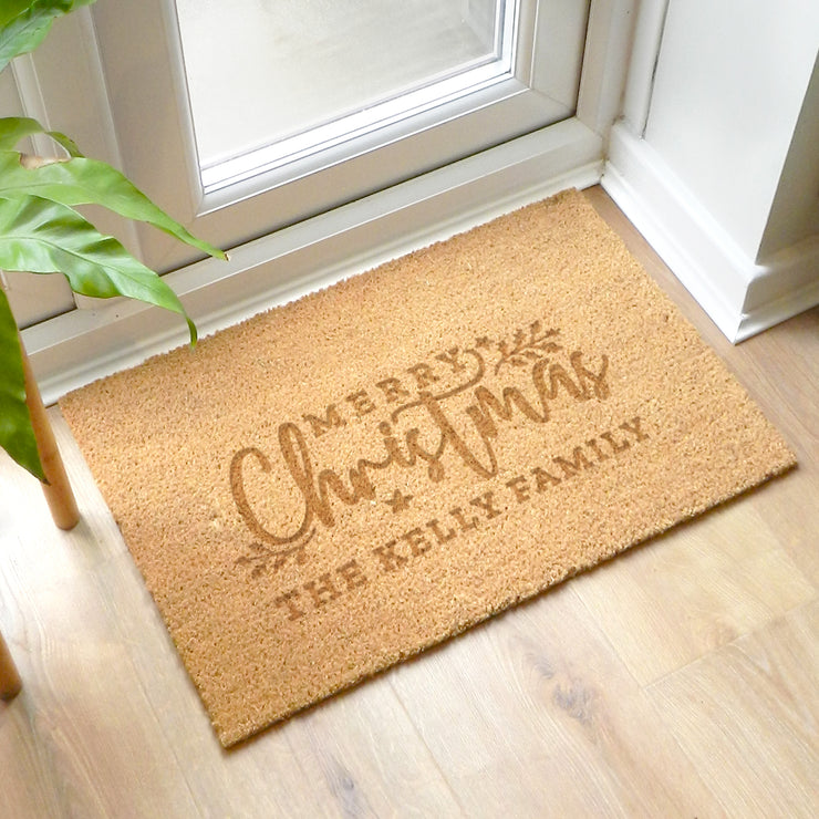 Custom Personalised Coir Christmas Doormat