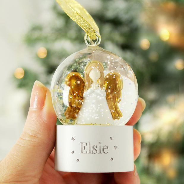 Personalised Angel Glitter Snow Globe Decoration