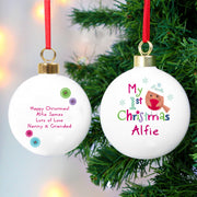 Personalised Robin 'My 1st Christmas' Bauble