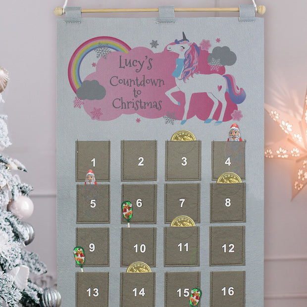 Personalised Christmas Unicorn Advent Calendar