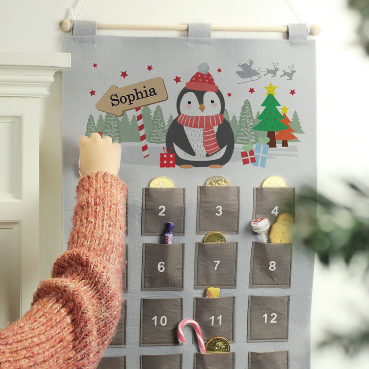 Personalised Christmas Penguin Felt Advent Calendar