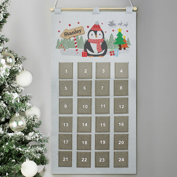 Personalised Christmas Penguin Felt Advent Calendar