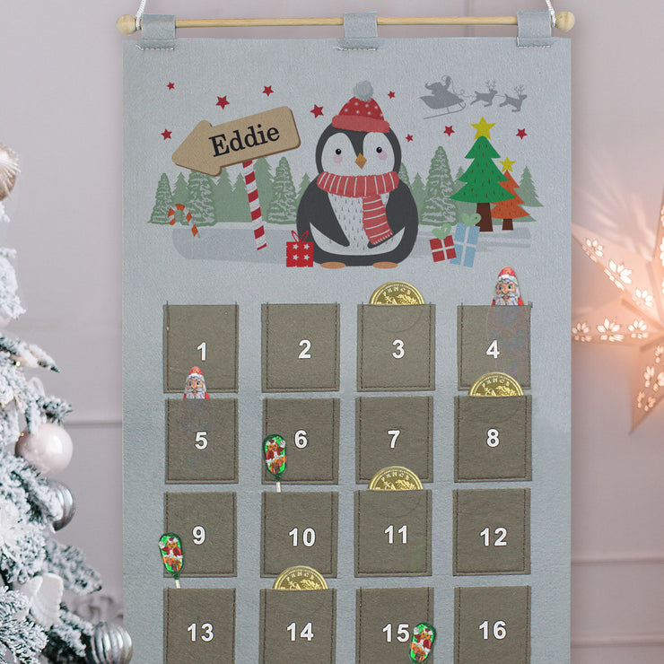 Personalised Christmas Penguin Felt Advent Calendar