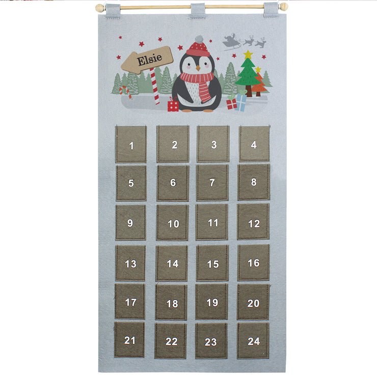 Personalised Christmas Penguin Felt Advent Calendar