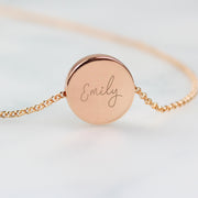 Engraved Rose Gold Necklace with Personalised Botanical Gift Box