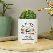 Personalised Teacher Shape Little Minds Ceramic Pot