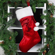 Personalised Holly Red Plush Stocking