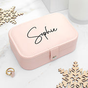 Personalised Blush Pink Jewellery Case