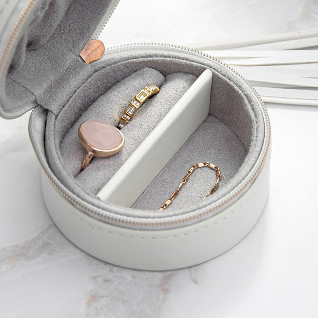 Personalised White Jewellery Case with Tassel