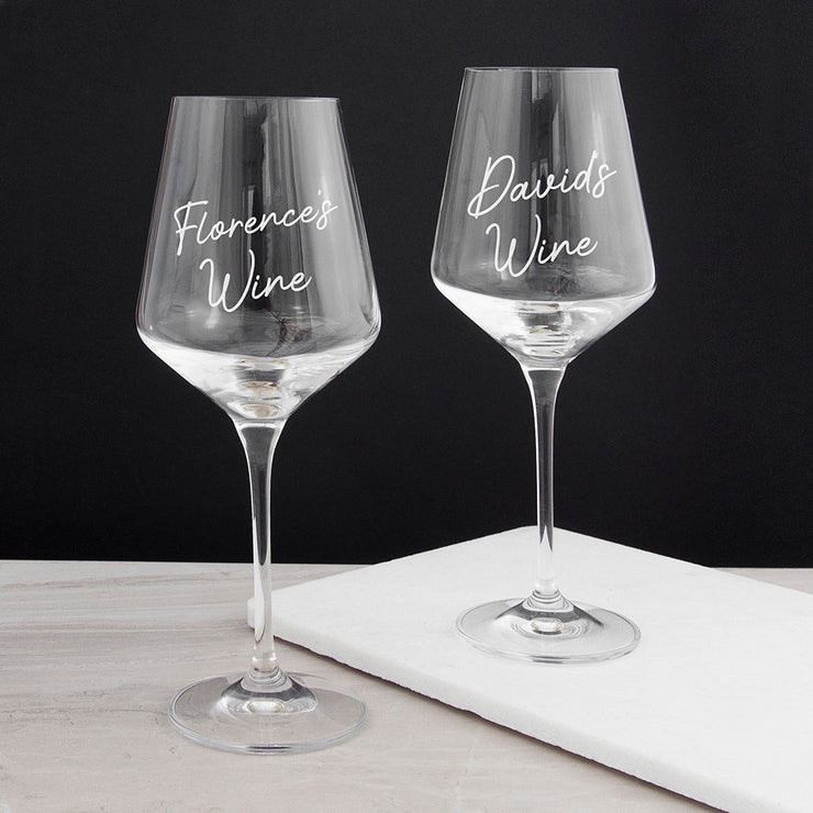 Personalised Contemporary "My Wine" Glass