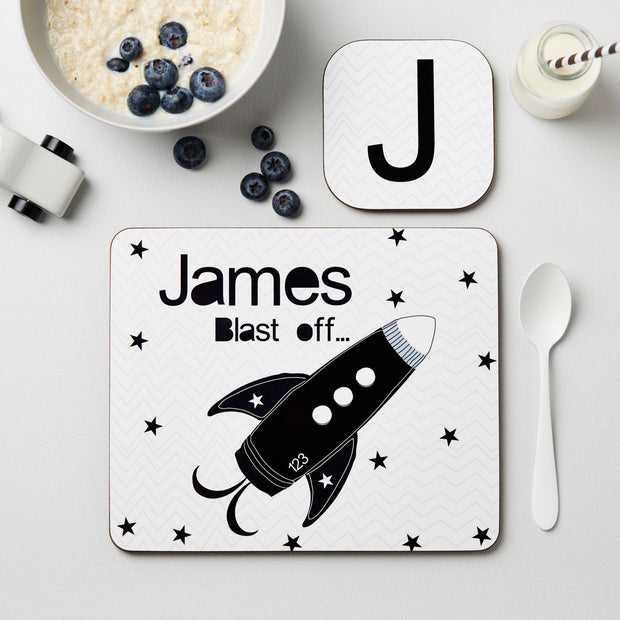 Personalised Children’s Space Rocket Placemat Set
