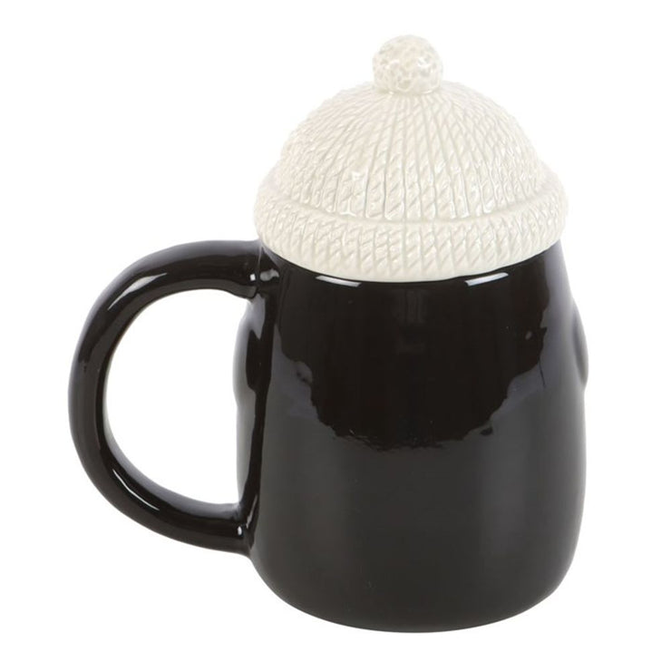 Adorable Penguin Shaped Mug with Bobble Hat Lid