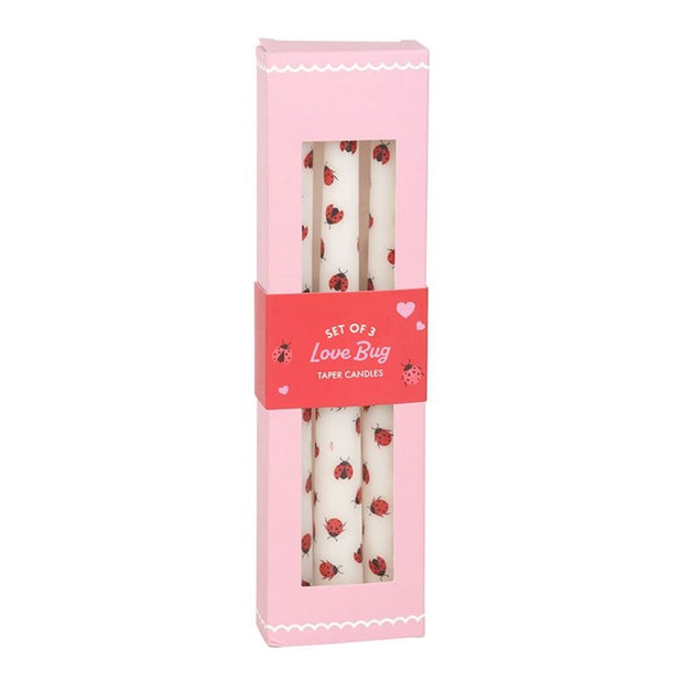 Pack of 3 Lovebug Ladybird Taper Candles