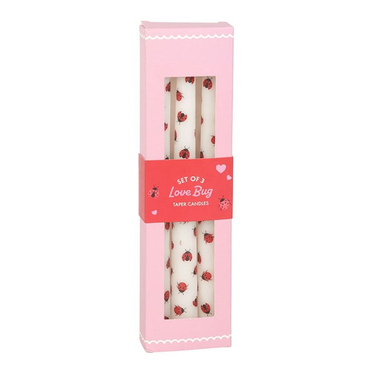 Pack of 3 Lovebug Ladybird Taper Candles