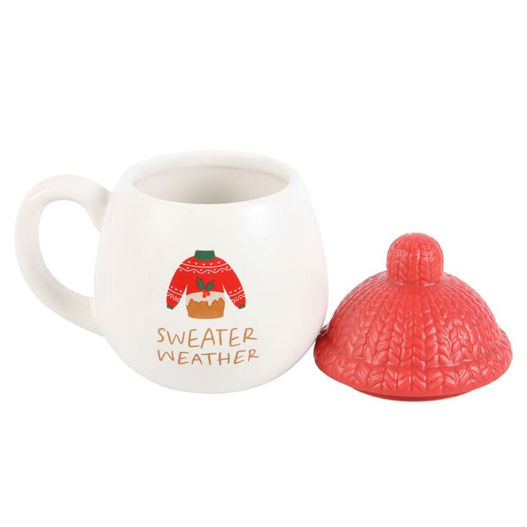 Cosy Sweater Weather Mug with Bobble Hat Lid