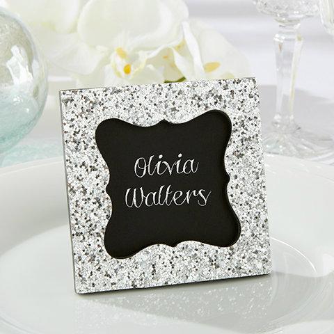 Silver Glitter Mini Place Card Frame