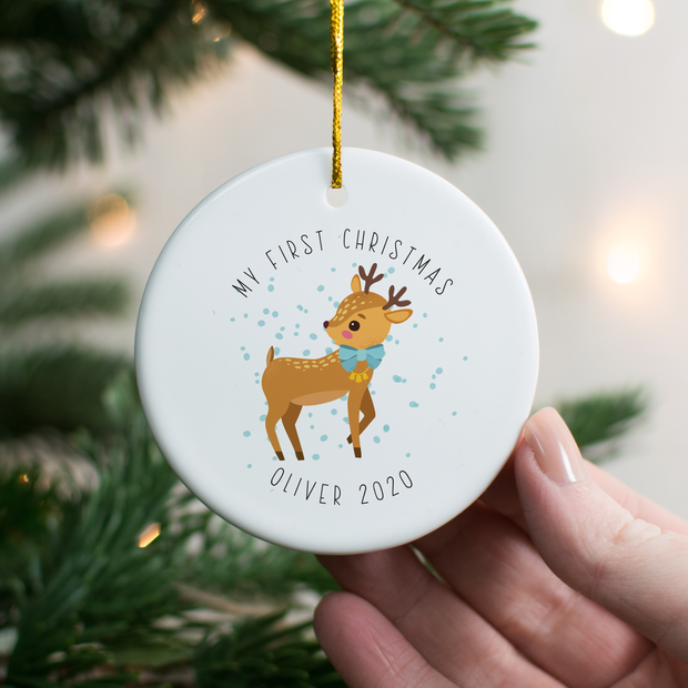 Personalised 1st Christmas Deer Decoration