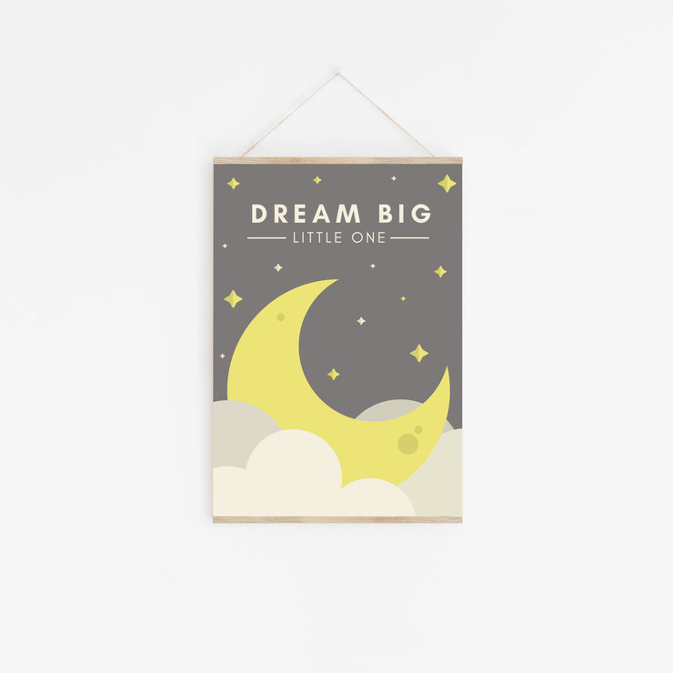Dream Big Grey Childrens Print