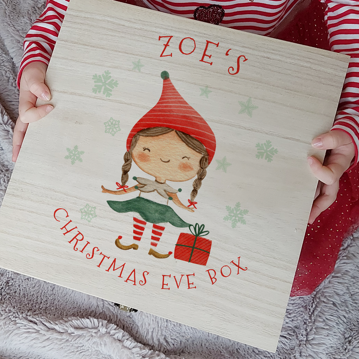 Personalised 'Elf Girl' Christmas Eve Box