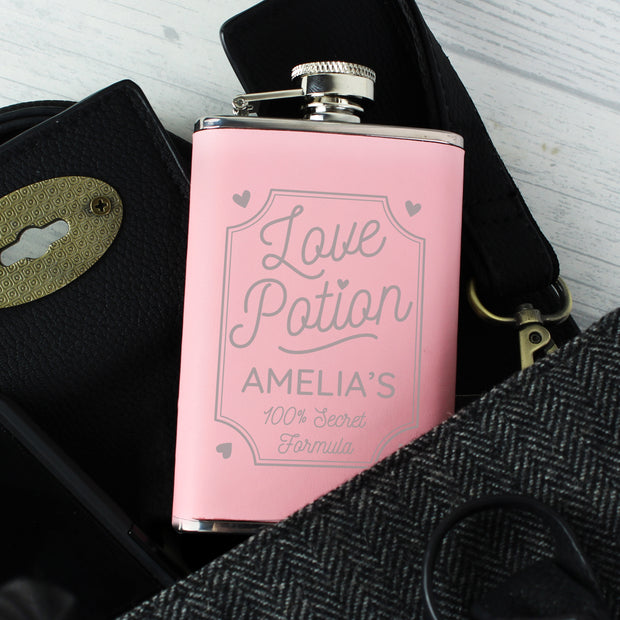 'Love Potion' Personalised Pink Hip Flask