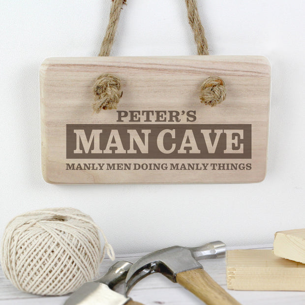Personalised Man Cave Wooden Sign