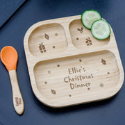 Personalised Christmas Dinner Bamboo Plate & Spoon