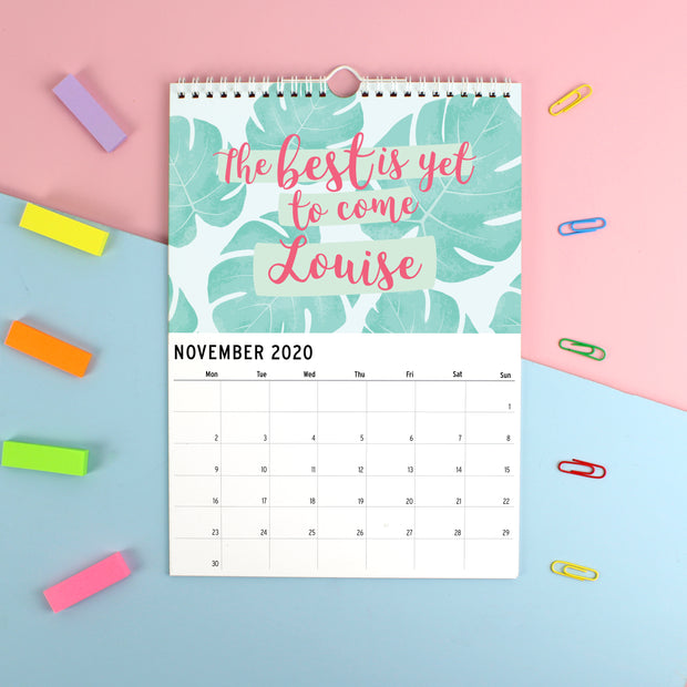 Custom Name Motivational Quotes Calendar