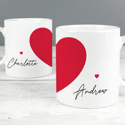 Personalised Two Hearts Mug Set
