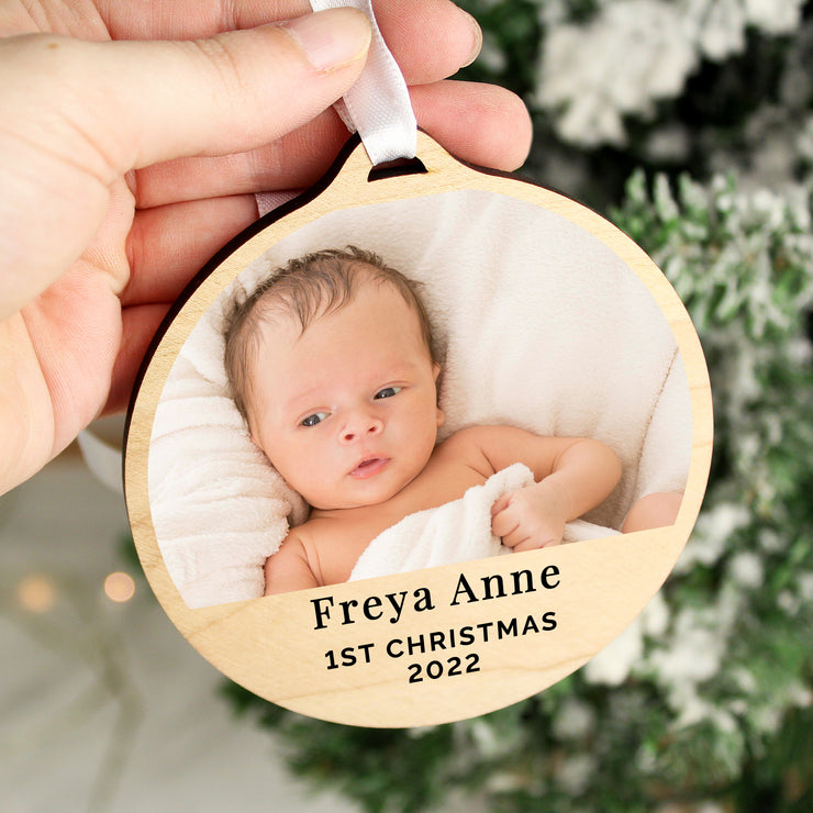 Personalised Photo Baby's First Christmas Decoration