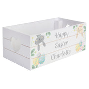 Personalised White Wooden Easter Crate