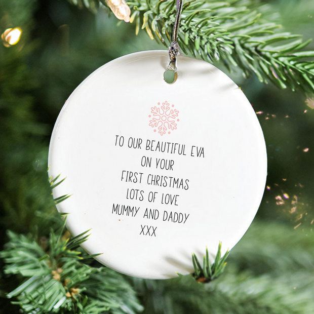 Personalised Baby's First Christmas Name Decoration