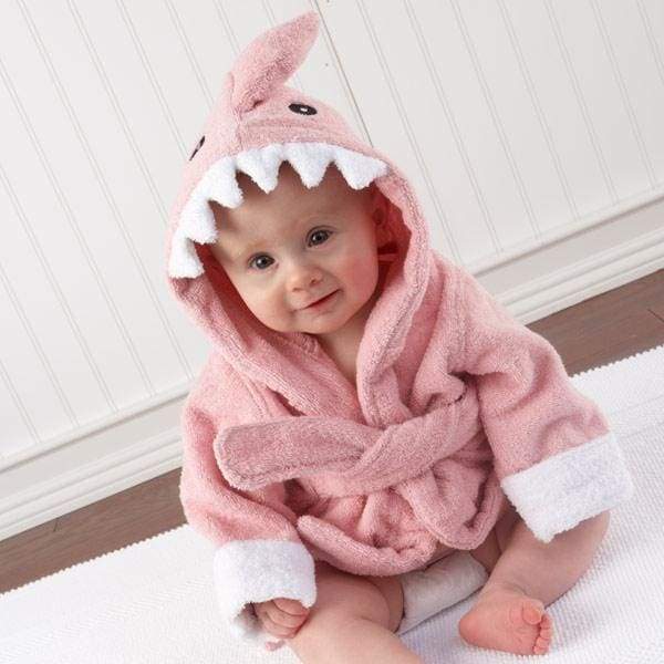 Let the Fin Begin Pink Shark Baby Robe