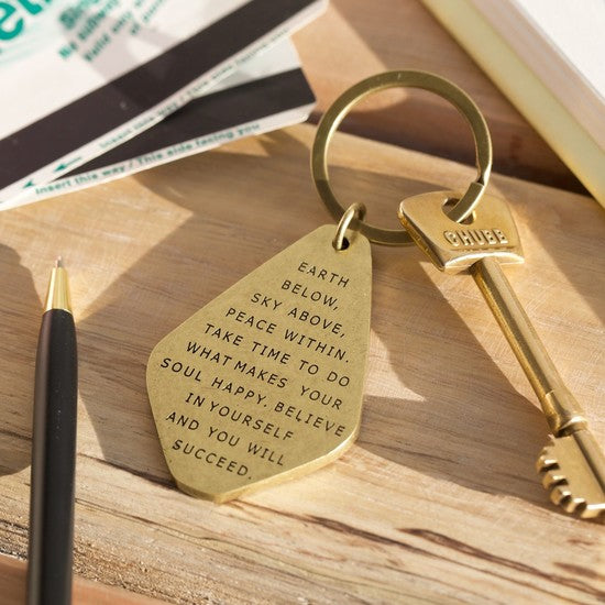 Believe in Yourself Antique Brass Keyring