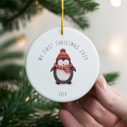 Personalised 1st Christmas Penguin Decoration