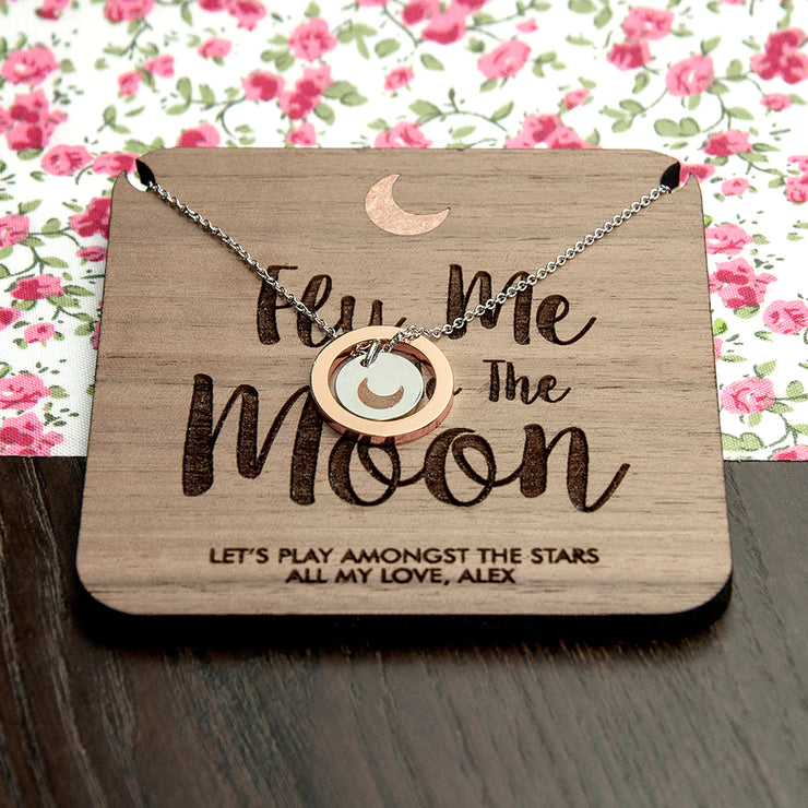 Personalised To The Moon Necklace & Keepsake