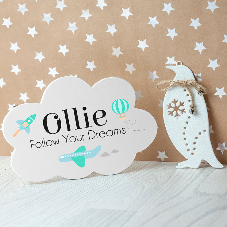Wooden Cloud Sign for Baby's Room
