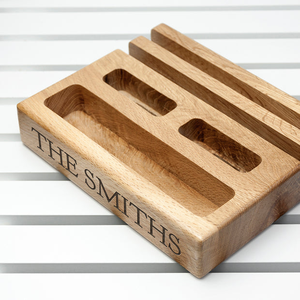 Personalised Solid Oak Multi Tablet and Phone Holder
