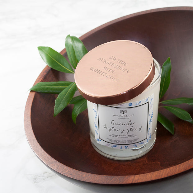 Personalised Luxury Lavender Candle With Copper Lid