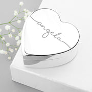 Personalised Heart Script Jewellery Box