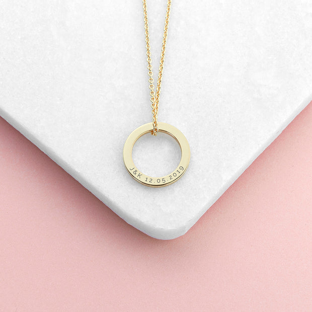 Personalised Gold Plated Ring Necklace