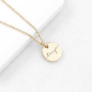 Personalised Gold Disc Necklace