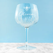 Personalised Crystal Bee Icon Gin Goblet