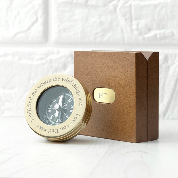 Personalised Brass Compass in Gift Box