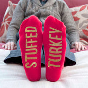 Personalised Crimson & Gold Christmas Day Socks