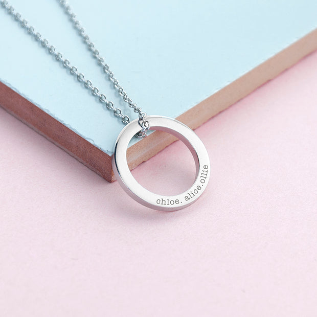 Personalised Sterling Silver Plated Ring Necklace