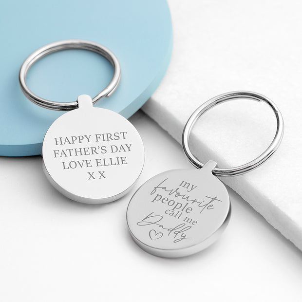 Personalised Favourite Daddy Silver Keyring